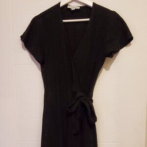 Black linen dress